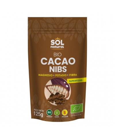 Cacao nibs crudo raw SOL NATURAL 125 gr BIO