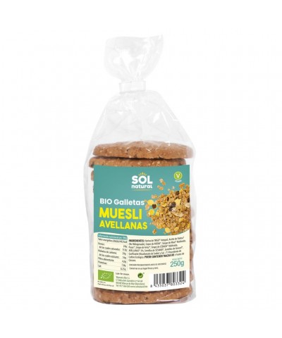 Galleta muesli avellanas SOL NATURAL 250 gr