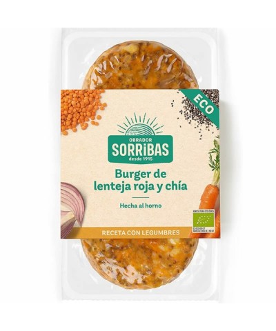 Hamburguesa verduras legumbres lenteja roja chia SORRIBAS 160 gr BIO