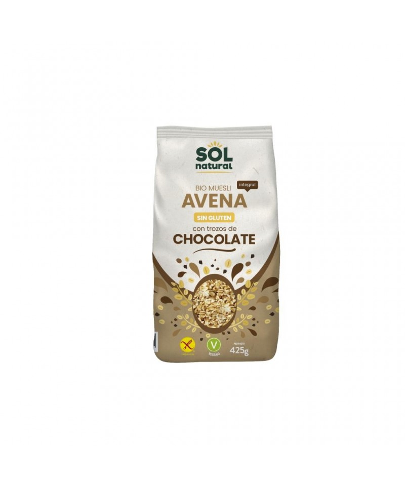 Muesli avena chocolate sin gluten SOL NATURAL 425 gr BIO