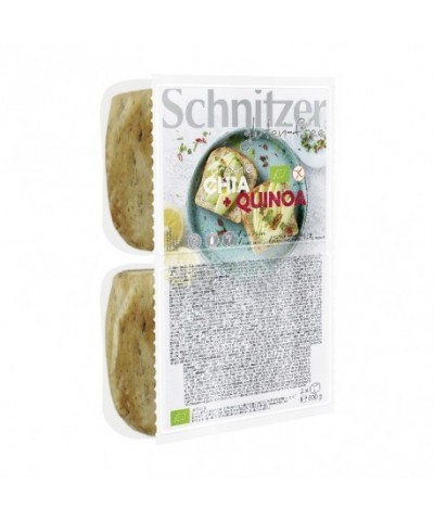 Pan chia harina quinoa sin gluten SCHNITZER 2x250 gr BIO
