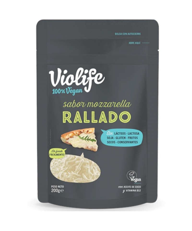 Queso mozzarella rallado VIOLIFE 200 gr