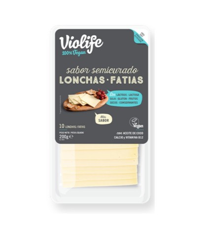 Queso semicurado lonchas VIOLIFE 200 gr