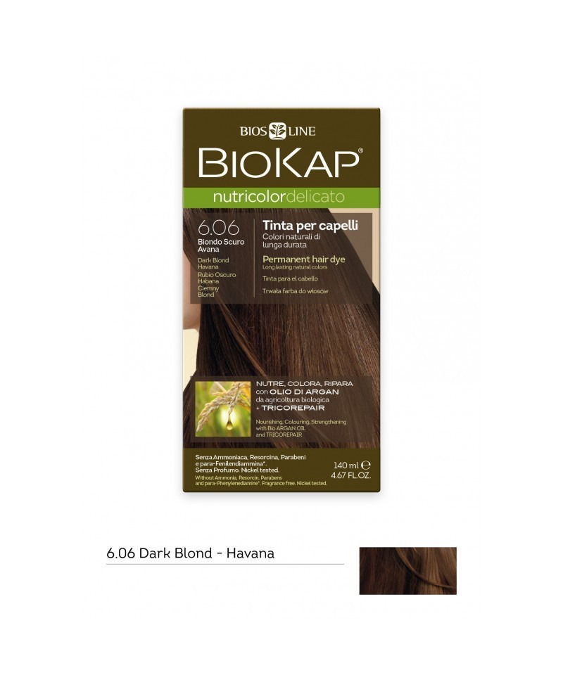 Tinte delicato rubio oscuro habana 6.06 BIOKAP 140 ml